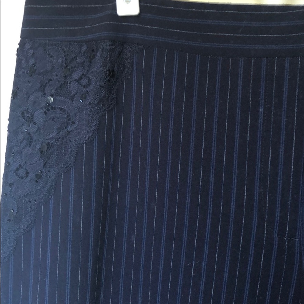 Blue pinstripe pants